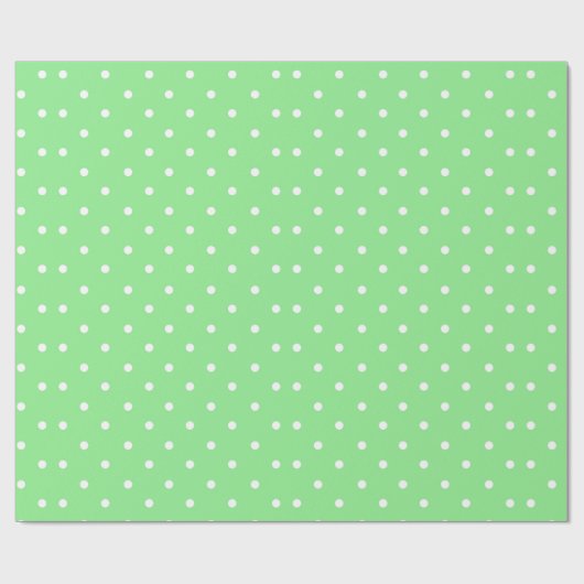 Papier Cadeau Petits Pois verts et blancs (Plat)