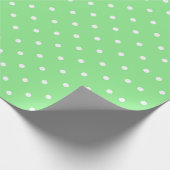 Papier Cadeau Petits Pois verts et blancs (Coin)