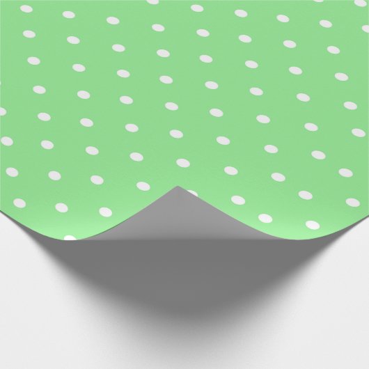 Papier Cadeau Petits Pois verts et blancs (Coin)