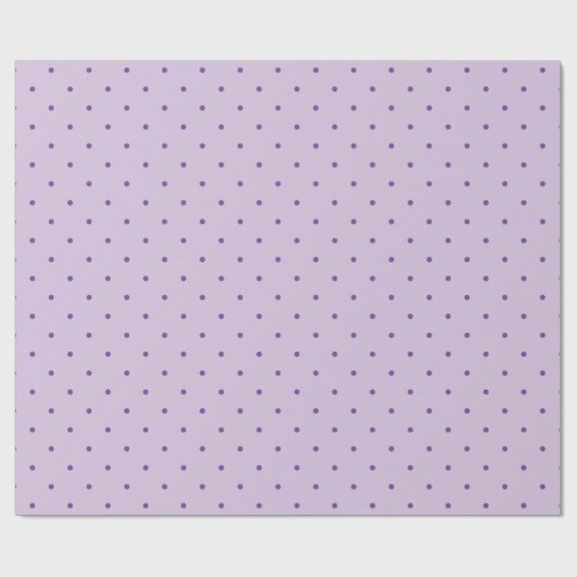 Papier Cadeau Petits Polka-Dots violets sur un cadeau léger viol (Plat)