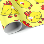Papier Cadeau Petits poussins traînant (Coin rond)