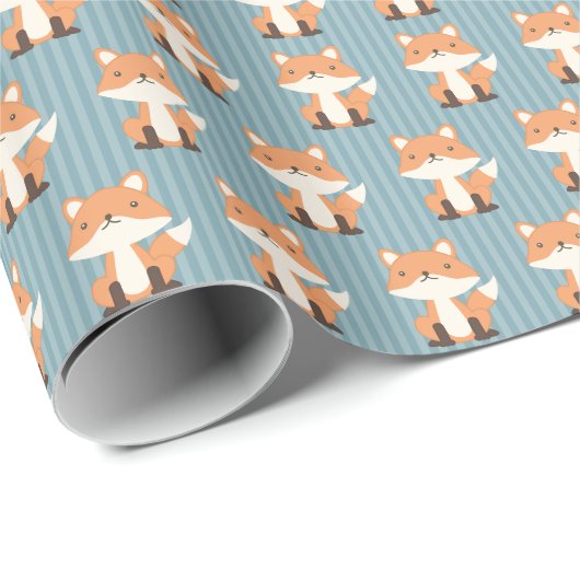 Papier Cadeau Petits renards (Coin rond)