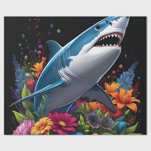 Papier Cadeau Petits requins (Plat)