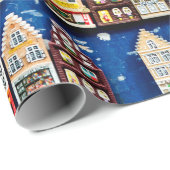 Papier Cadeau Petits souvenirs et cadeaux hollandais - chaussure (Coin rond)