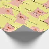 Papier Cadeau Peu de Piggies partout (Coin)
