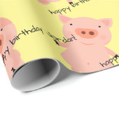 Papier Cadeau Peu de Piggies partout (Coin rond)