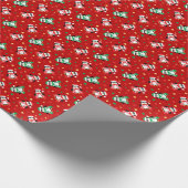 Papier Cadeau Peu d'enfants mignons de pingouins de Noël (Coin)