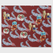 PAPIER CADEAU PEUR DE DIAMOND, MURS DE BIJOUX EN ROUGE (Plat)