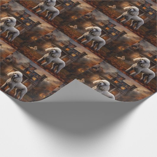 Papier Cadeau Peur Halloween caniche (Coin)