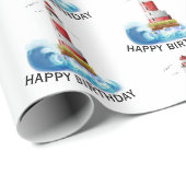 Papier Cadeau Phare D'Anniversaire Avec Vague (Coin rond)