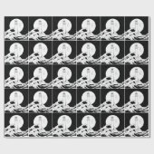 Papier Cadeau Phare de Bell Rock noir et blanc (Plat)