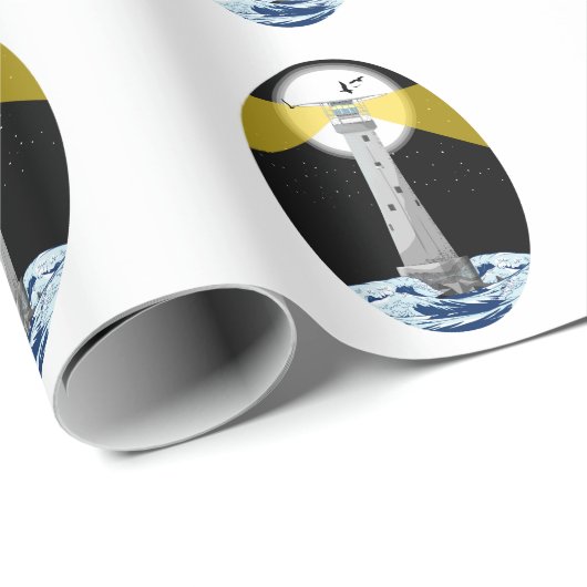 Papier Cadeau Phare de Bishop Rock (Coin rond)