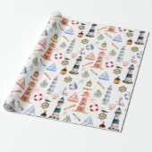 Papier Cadeau Phare de Noël côtier (Déroulé)