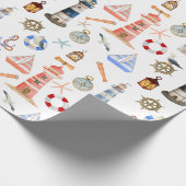 Papier Cadeau Phare de Noël côtier (Coin)