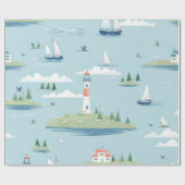 Papier Cadeau Phare Nautique (Plat)