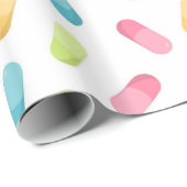 Papier Cadeau Pharmacie Colorée pilules Médicale (Coin rond)