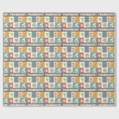 Papier Cadeau Pharmacien Professionnel Iconique Conçu (Plat)