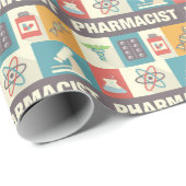 Papier Cadeau Pharmacien Professionnel Iconique Conçu (Coin rond)