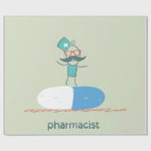 Papier Cadeau Pharmacien sur capsule de pilule (Plat)