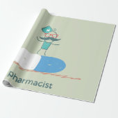 Papier Cadeau Pharmacien sur capsule de pilule bleue (Déroulé)