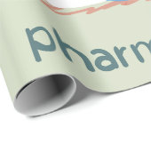 Papier Cadeau Pharmacien sur capsule de pilule bleue (Coin rond)