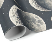 Papier Cadeau Phase Lunaire Céleste (1) (Coin rond)