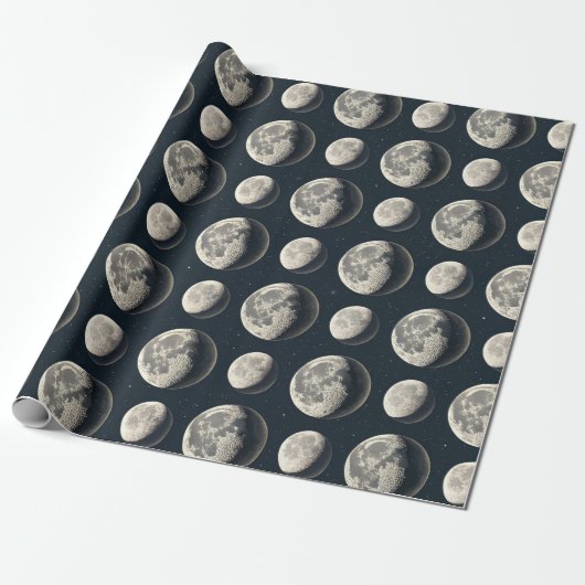 Papier Cadeau Phase Lunaire Céleste (3) (Déroulé)