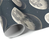 Papier Cadeau Phase Lunaire Céleste (3) (Coin rond)