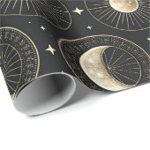 Papier Cadeau Phase Lunaire Céleste (5) (Coin rond)