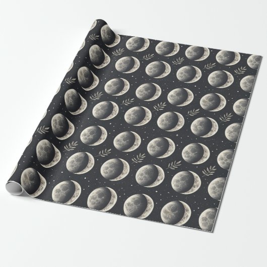 Papier Cadeau Phase Lunaire Céleste (6) (Déroulé)