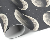 Papier Cadeau Phase Lunaire Céleste (6) (Coin rond)