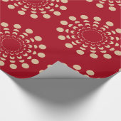 Papier Cadeau Phases Lune, Astrologique, Or, Rouge, Céleste (Coin)