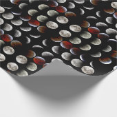 Papier Cadeau Phases Lune Pagan Noir Vacances Wiccan Esbat (Coin)