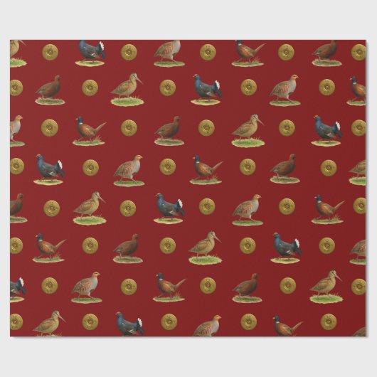 Papier Cadeau Pheasant, Grouse, Partridge,Christmas Gift wrap (Plat)
