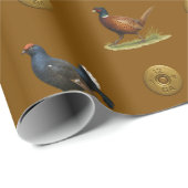 Papier Cadeau Pheasant, Grouse, Partridge,Christmas Gift wrap (Coin rond)