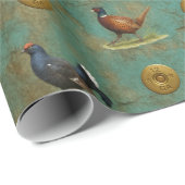 Papier Cadeau Pheasant, Grouse, Partridge,Christmas Gift wrap (Coin rond)