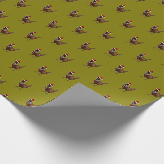 Papier Cadeau Pheasant on sage Christmas gift wrapping paper (Coin)