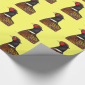 Papier Cadeau Phéasant :  Tête de Ringneck (Coin)