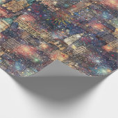 Papier Cadeau Philadelphie aux aquarelles Noël et Nouvel An (Coin)