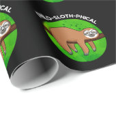 Papier Cadeau Philo-sloth-phical Funny Animal Sloth Pun Dark BG (Coin rond)