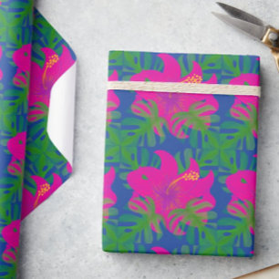 Papier Cadeau Philodendron Hibiscus Tropical