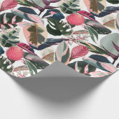 Papier Cadeau Philodendron rose Tropical Houseplants Motif (Coin)