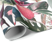 Papier Cadeau Philodendron rose Tropical Houseplants Motif (Coin rond)