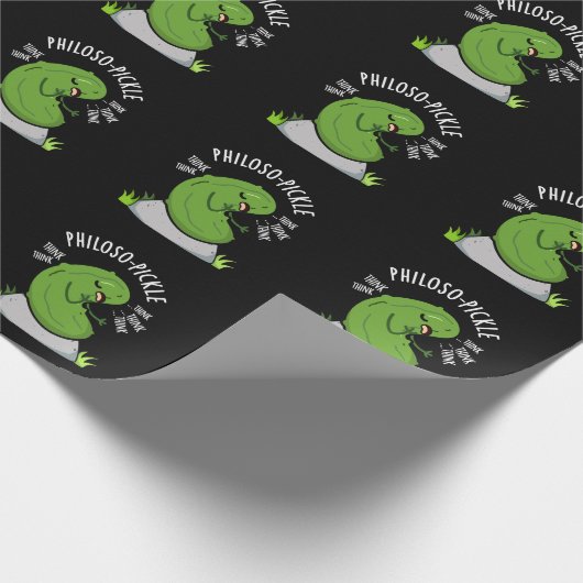 Papier Cadeau Philoso pickle drôle Pickle Pun Dark BG (Coin)