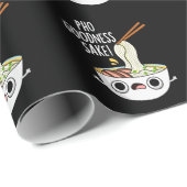 Papier Cadeau Pho Goodness Sake Funny Noodle Pun Dark BG (Coin rond)