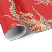 Papier Cadeau Phoenix Chinois - Fénighuang Les Oiseaux Mythologi (Coin rond)