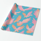 Papier Cadeau Phoenix Pastel Coloré Motif personnalisé (Déroulé)