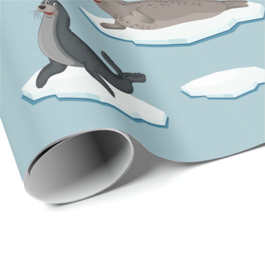 Papier Cadeau Phoques (Coin rond)