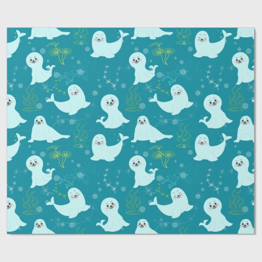 Papier Cadeau Phoques (Plat)