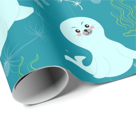 Papier Cadeau Phoques (Coin rond)